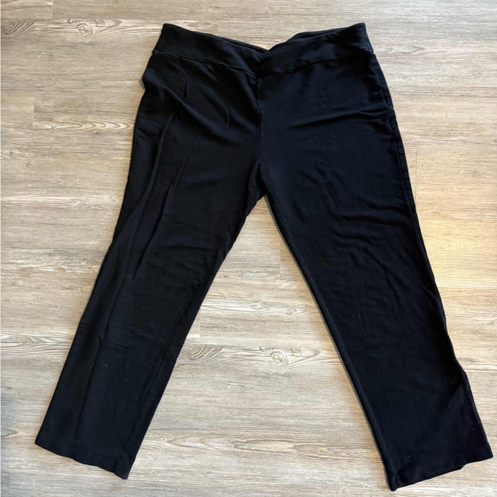 LOT (2 pairs)Dalia Women's Wide Leg Black Yoga Style Stretch Pants - Picture 2 of 6